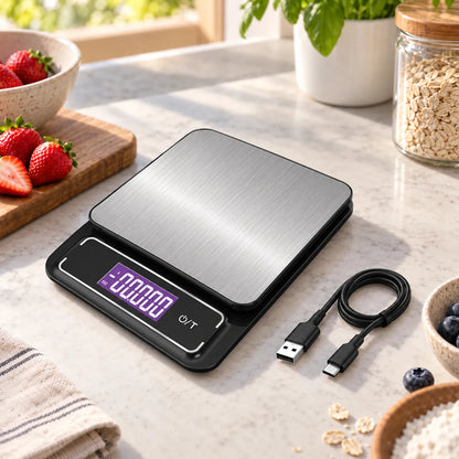 Kitchen Scale with Digital Display IP67 Waterproof Stainless Steel Design