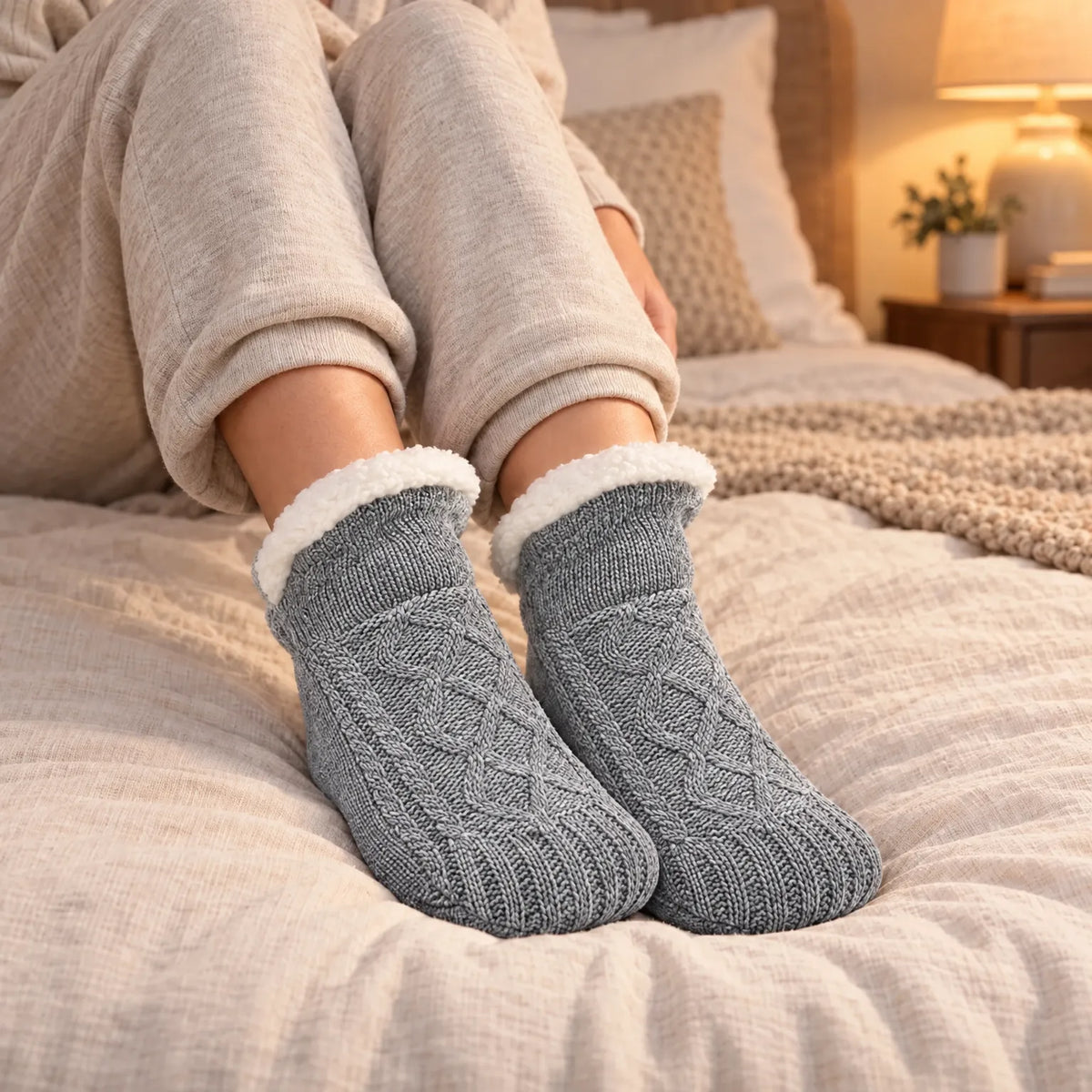 Knit Ankle Grip Socks