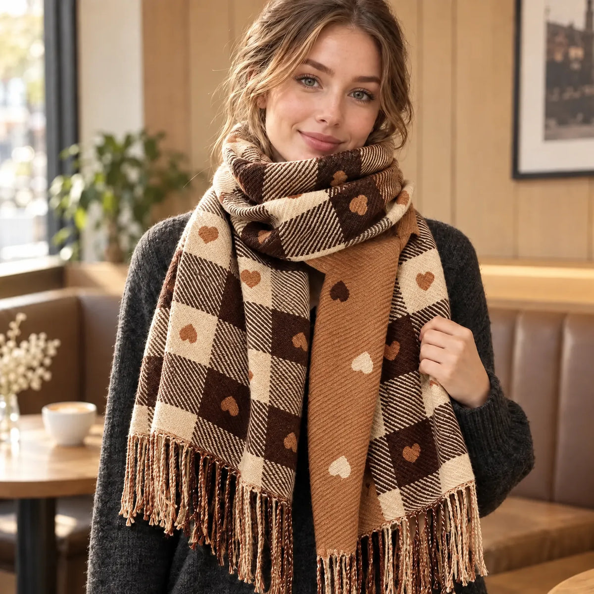 Knit Printed Winter Neck Scarf