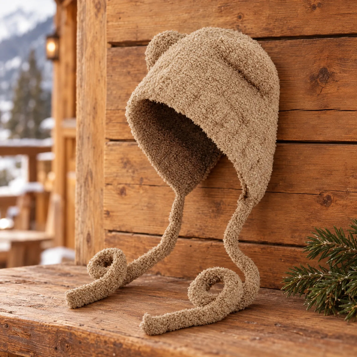 Knit Winter Beanie With Ear Flaps
