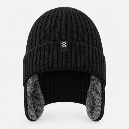 Knit Winter Beanie With Ear Flaps