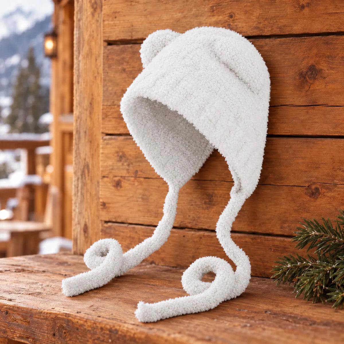 Knit Winter Beanie With Ear Flaps