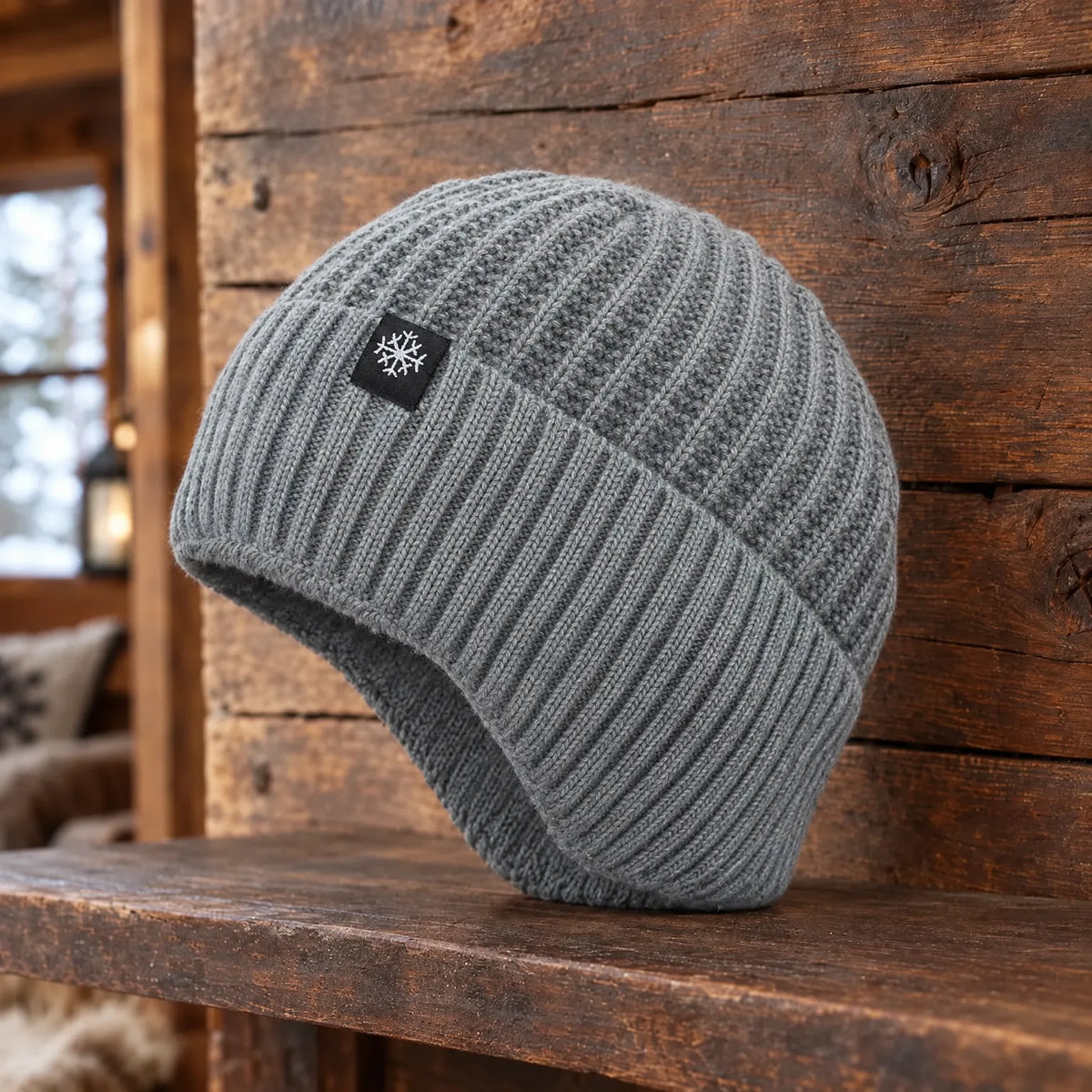 Knit Winter Beanie With Ear Flaps