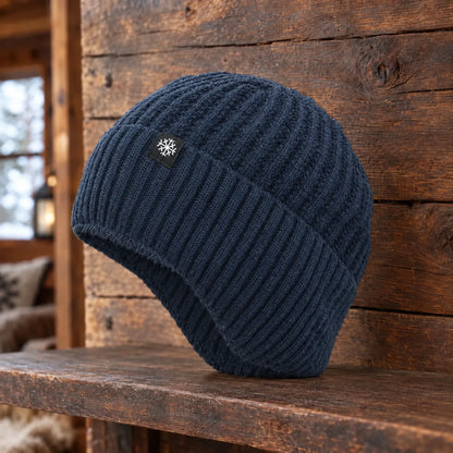 Knit Winter Beanie With Ear Flaps