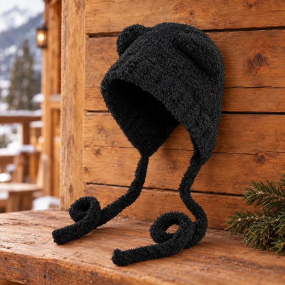 Knit Winter Beanie With Ear Flaps
