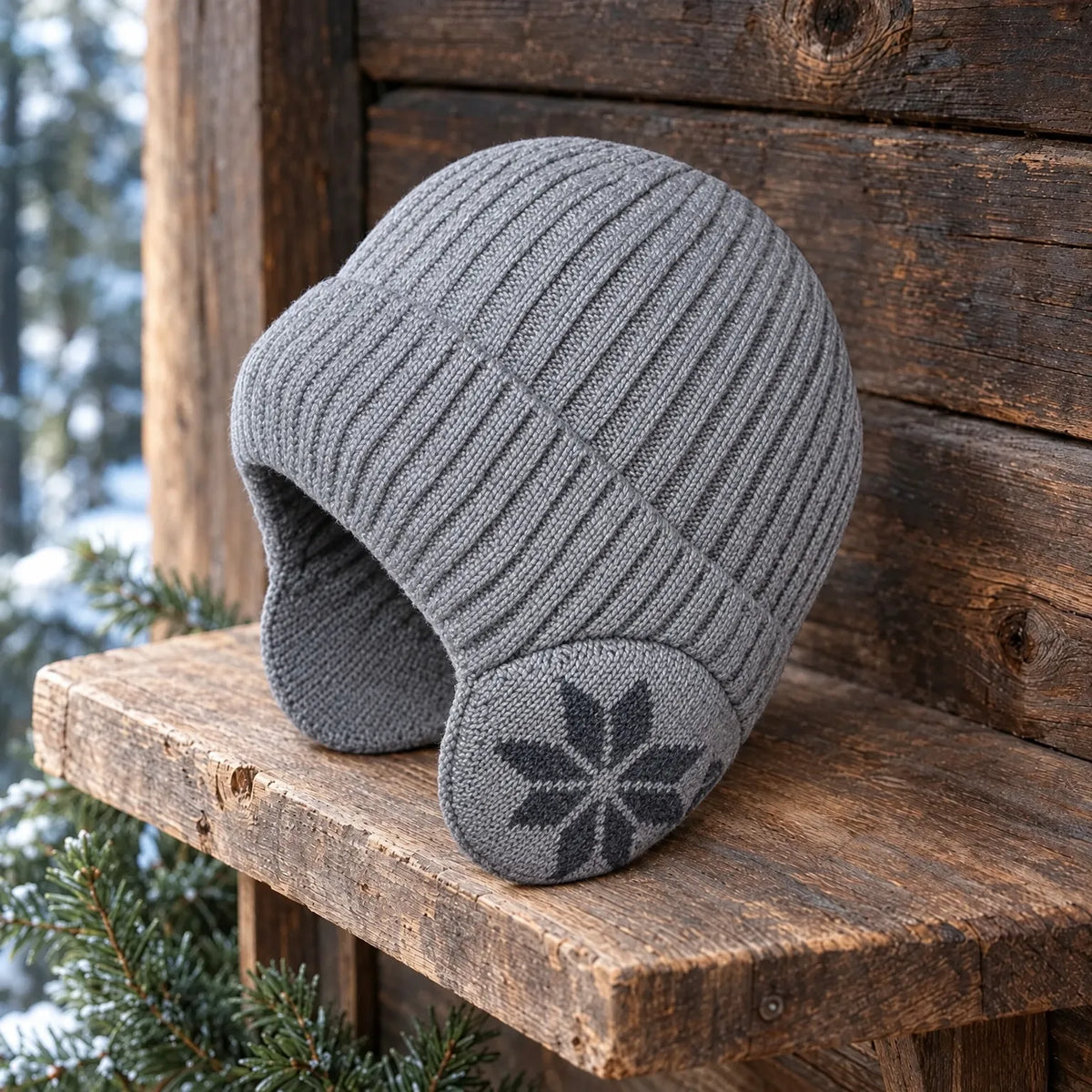 Knit Winter Hat With Ear Flaps