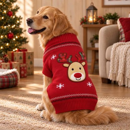 Knitted Dog Christmas Sweater Pullover