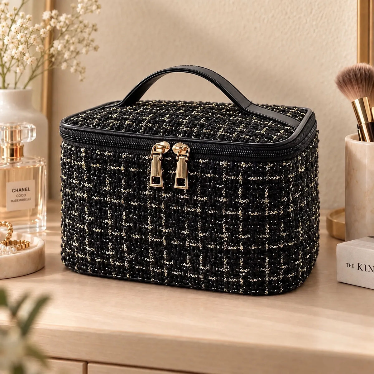 Knitted Style Box Makeup Bag
