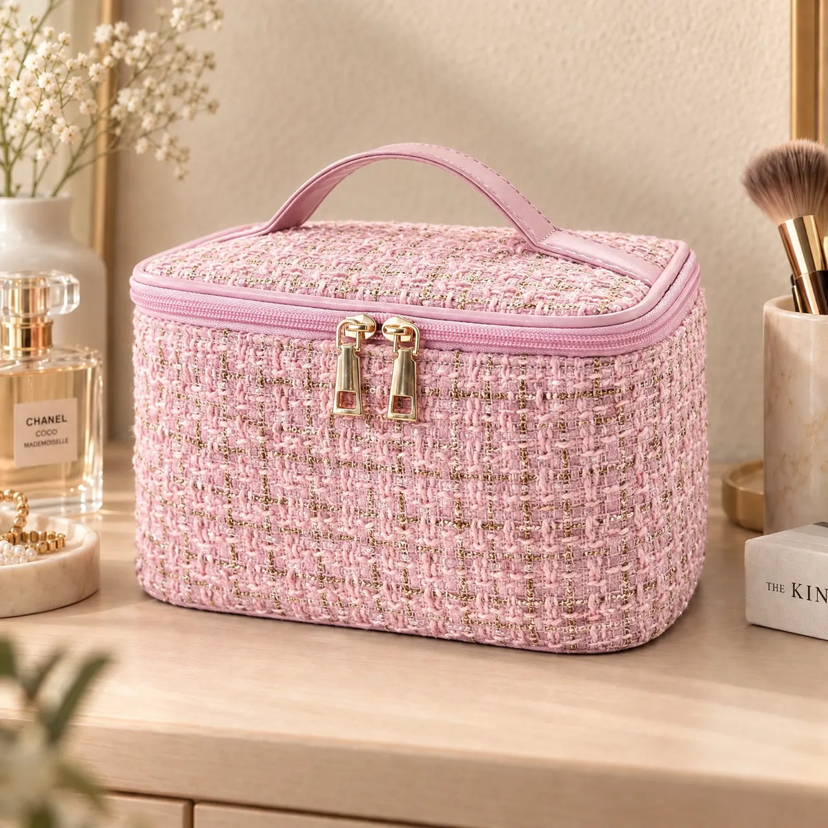 Knitted Style Box Makeup Bag