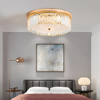 LED Flush Mount Crystal Drum Ceiling Light Modern | Evora