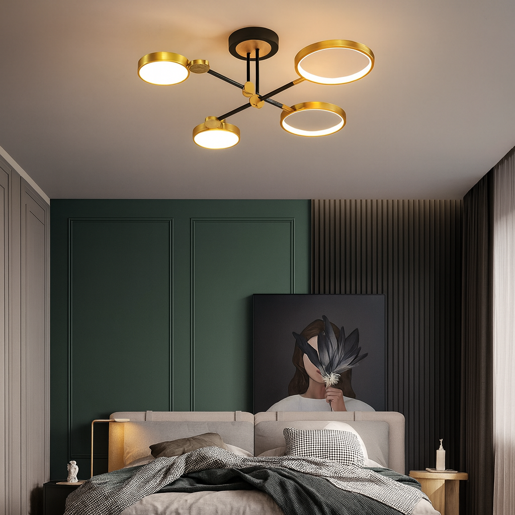 LED Gold and Black Nordic Ceiling Light | Virello