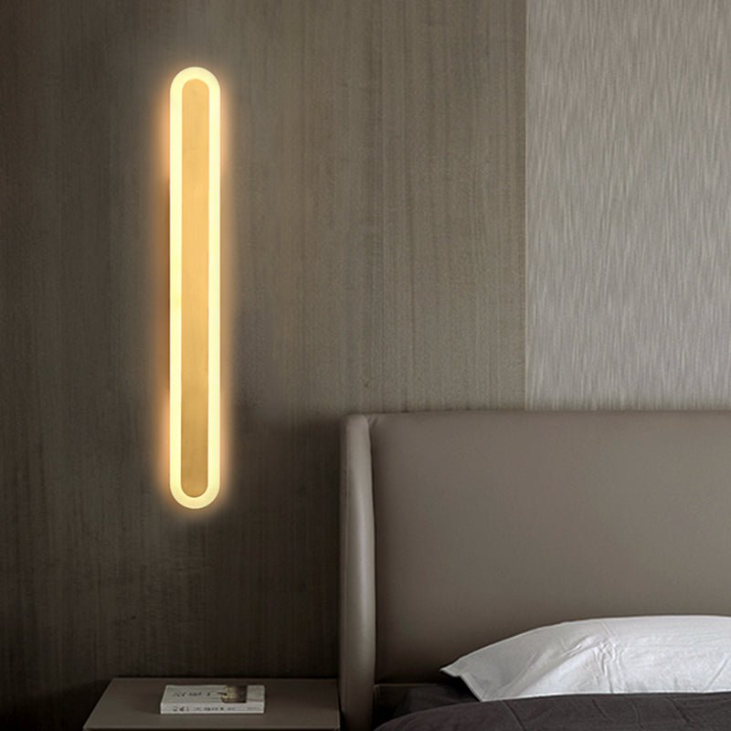 LED Long Strip Wall Sconce Brass Finish Modern | Mirevon