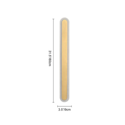 LED Long Strip Wall Sconce Brass Finish Modern | Mirevon