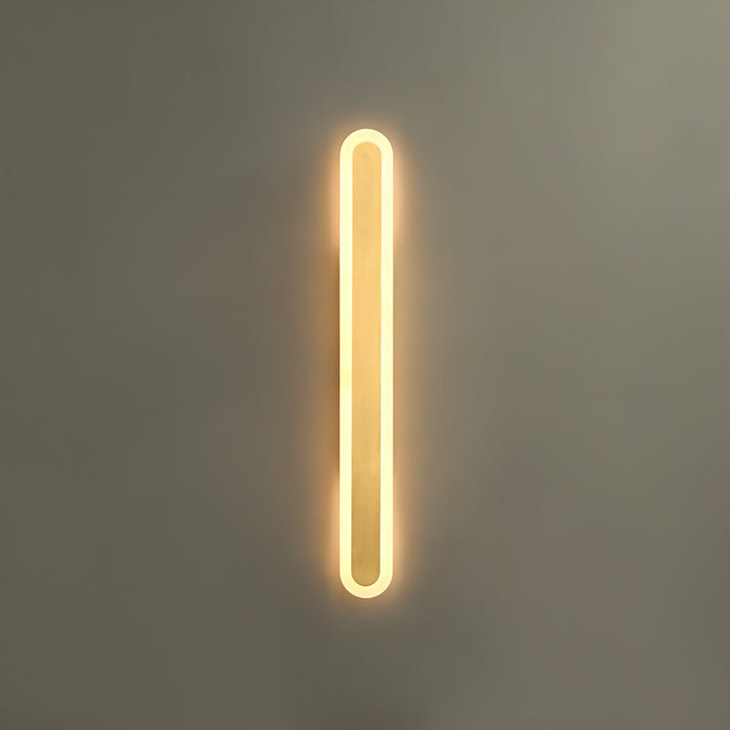LED Long Strip Wall Sconce Brass Finish Modern | Mirevon