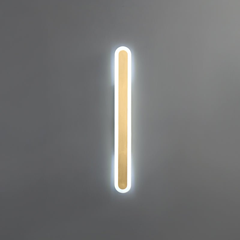 LED Long Strip Wall Sconce Brass Finish Modern | Mirevon