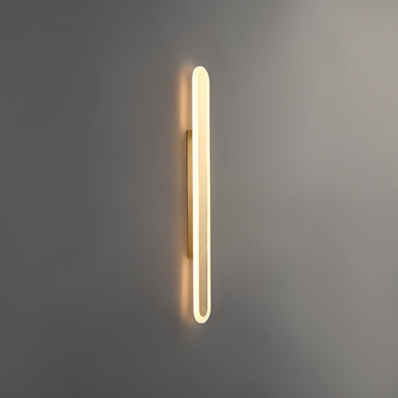 LED Long Strip Wall Sconce Brass Finish Modern | Mirevon