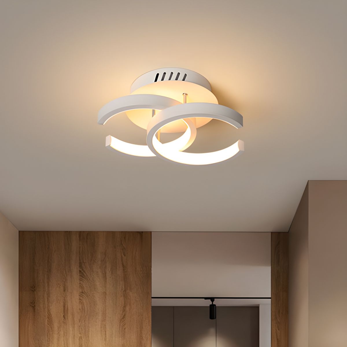 LED Moon Shape Ceiling Light Black or White Modern | Linara