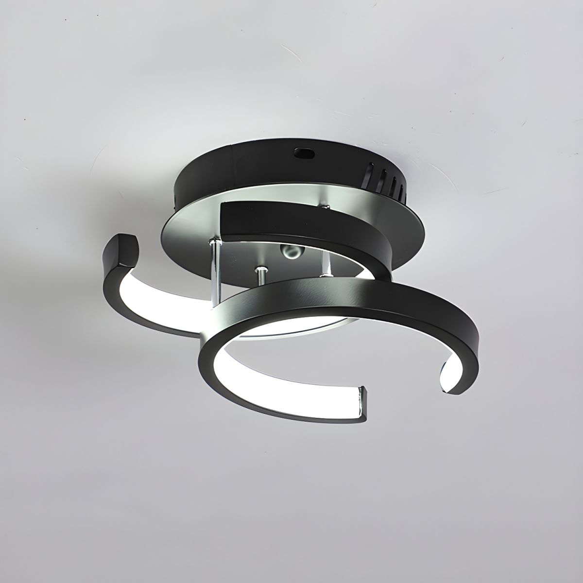 LED Moon Shape Ceiling Light Black or White Modern | Linara