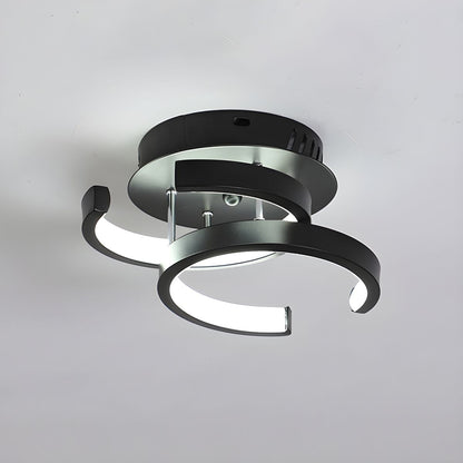 LED Moon Shape Ceiling Light Black or White Modern | Linara