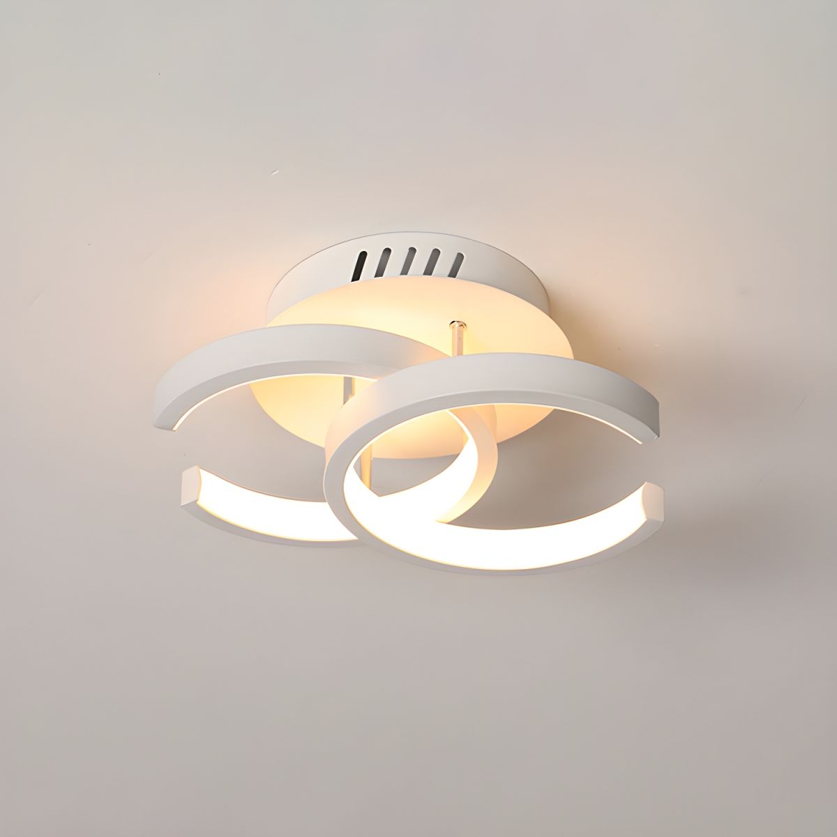 LED Moon Shape Ceiling Light Black or White Modern | Linara