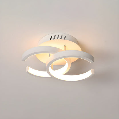 LED Moon Shape Ceiling Light Black or White Modern | Linara