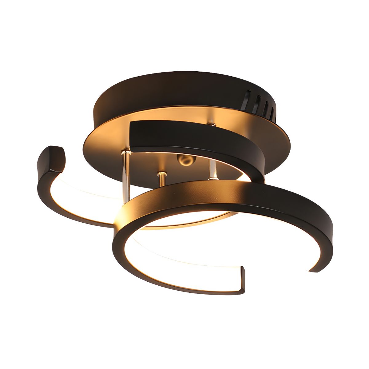 LED Moon Shape Ceiling Light Black or White Modern | Linara