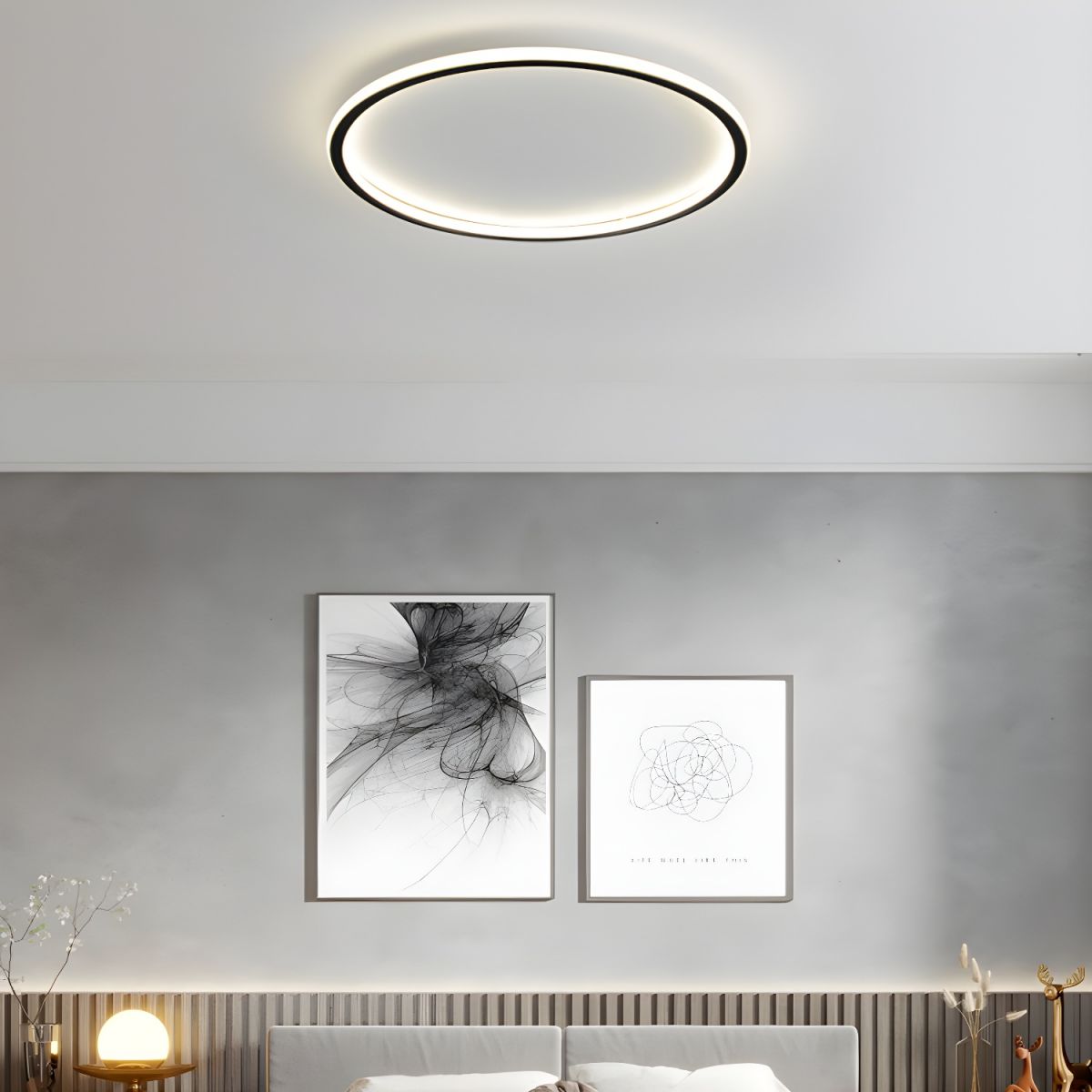 LED Round Nordic Flush Mount Ceiling Light Modern | Velvex