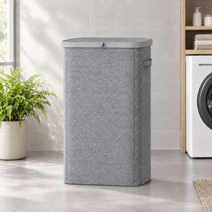 Large 85L Fabric Laundry Hamper with Lid and Side Handles