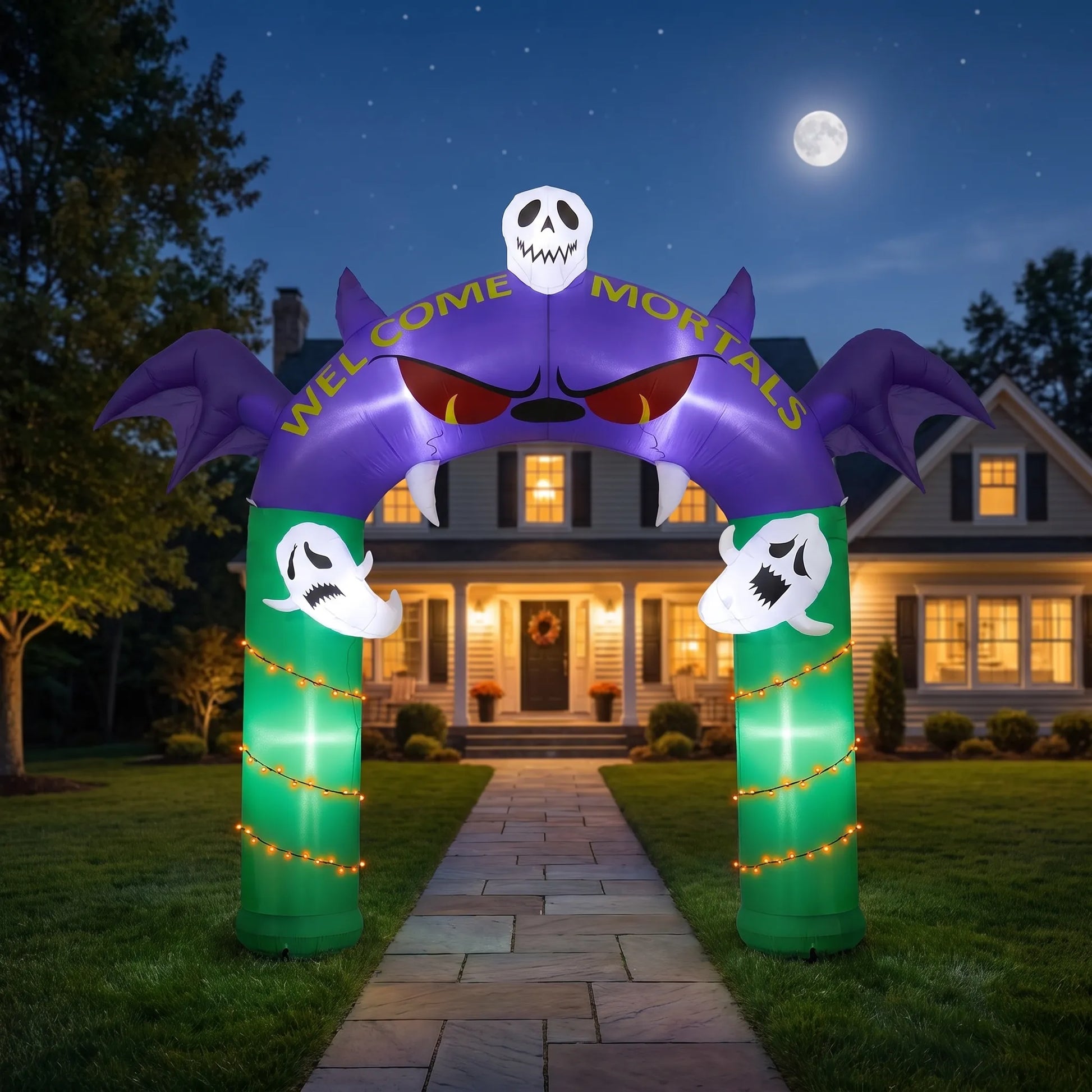 Large Illuminated Halloween Inflatable Archway