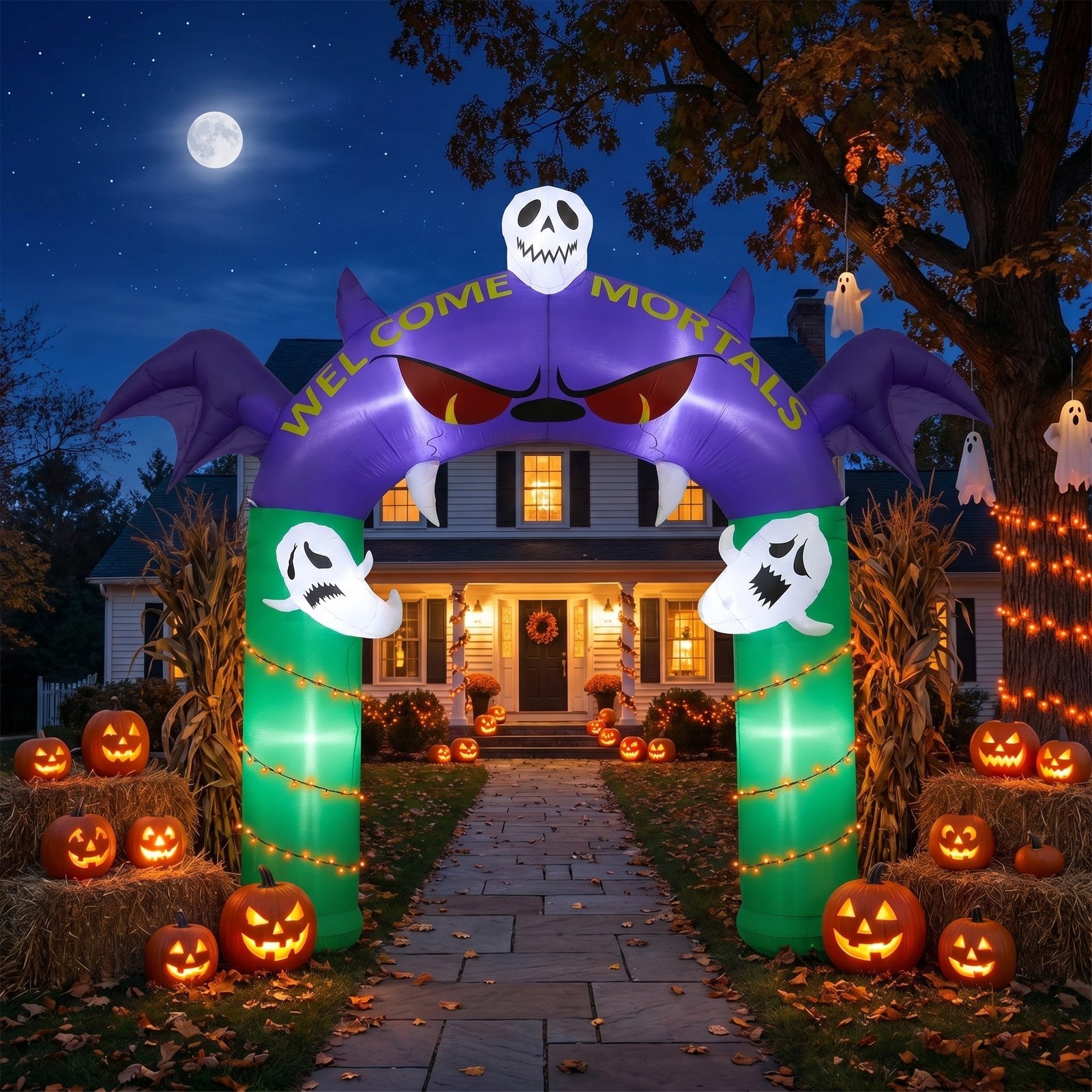 Large Illuminated Halloween Inflatable Archway