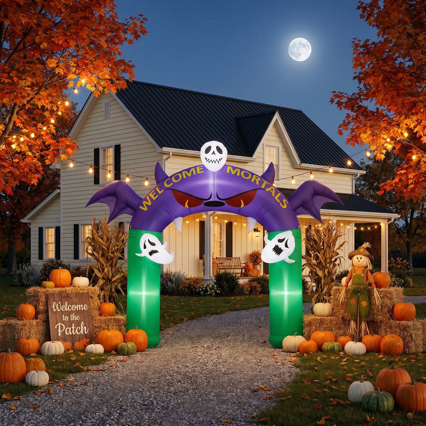 Large Illuminated Halloween Inflatable Archway
