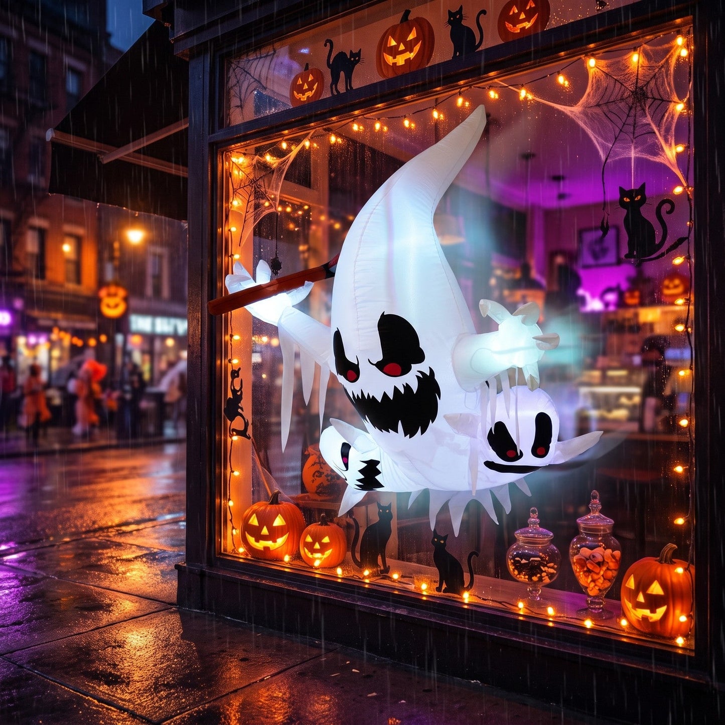 Large Inflatable Halloween Ghost Window Decoration