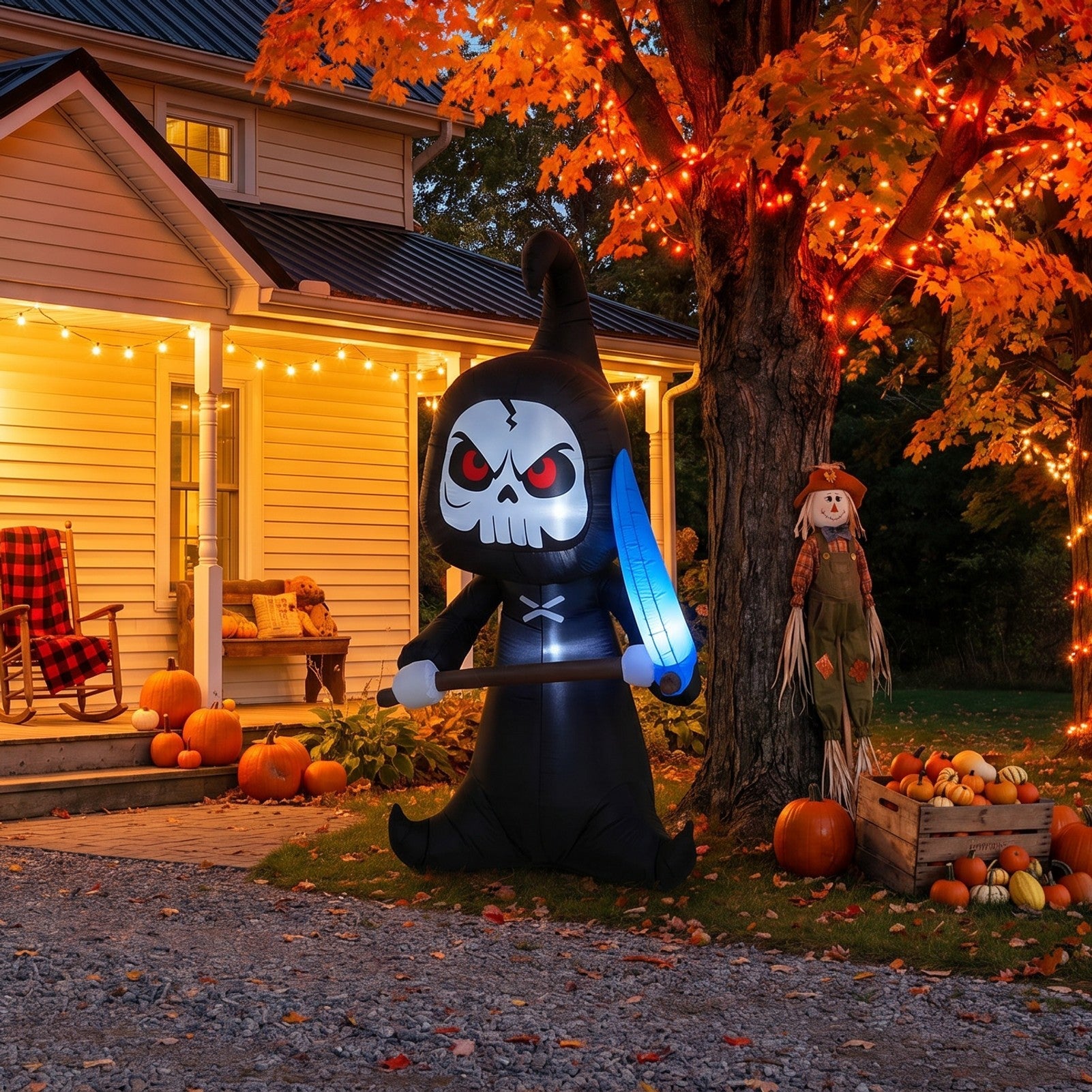 Large Outdoor Grim Reaper Halloween Inflatable
