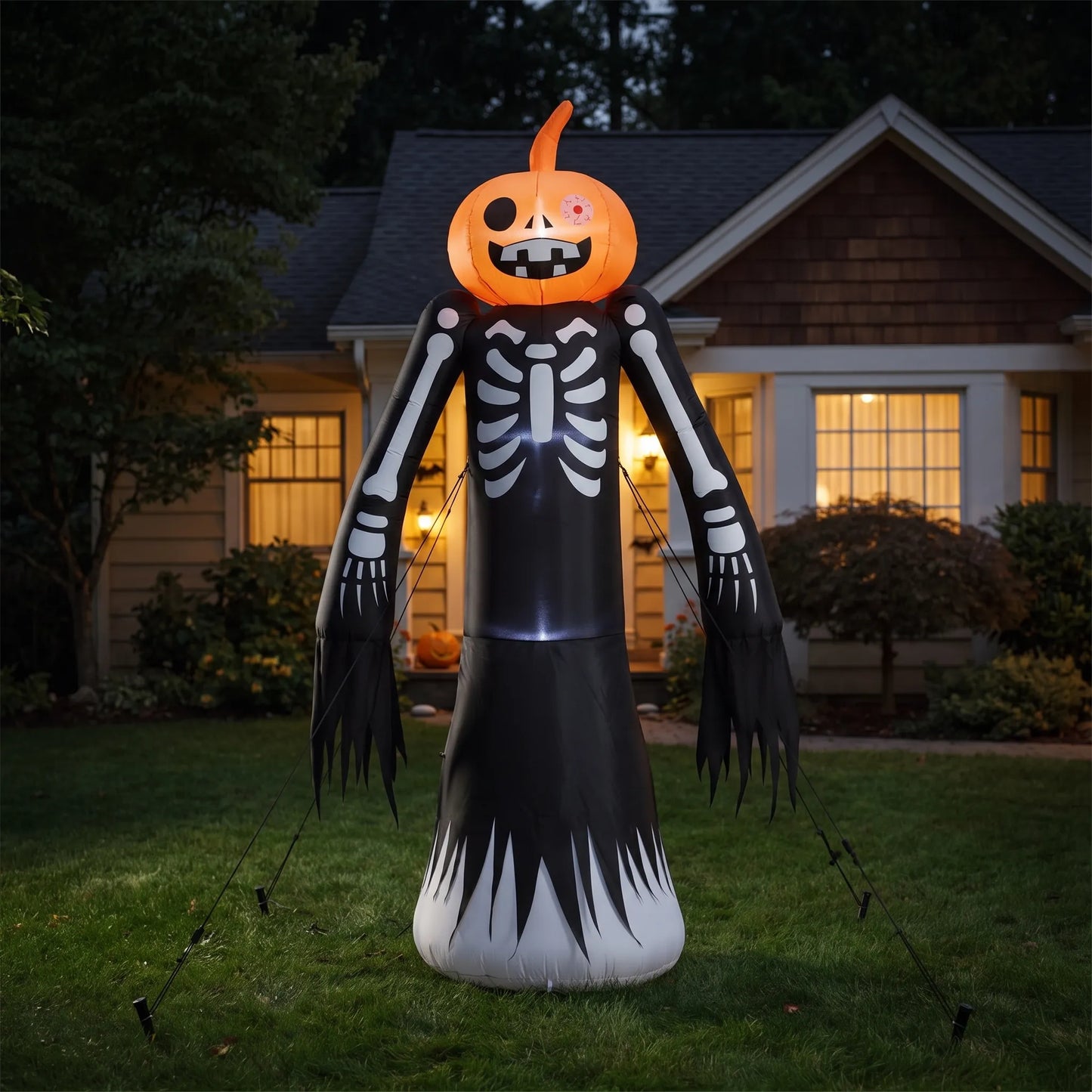 Large Pumpkin Head Skeleton Halloween Inflatable