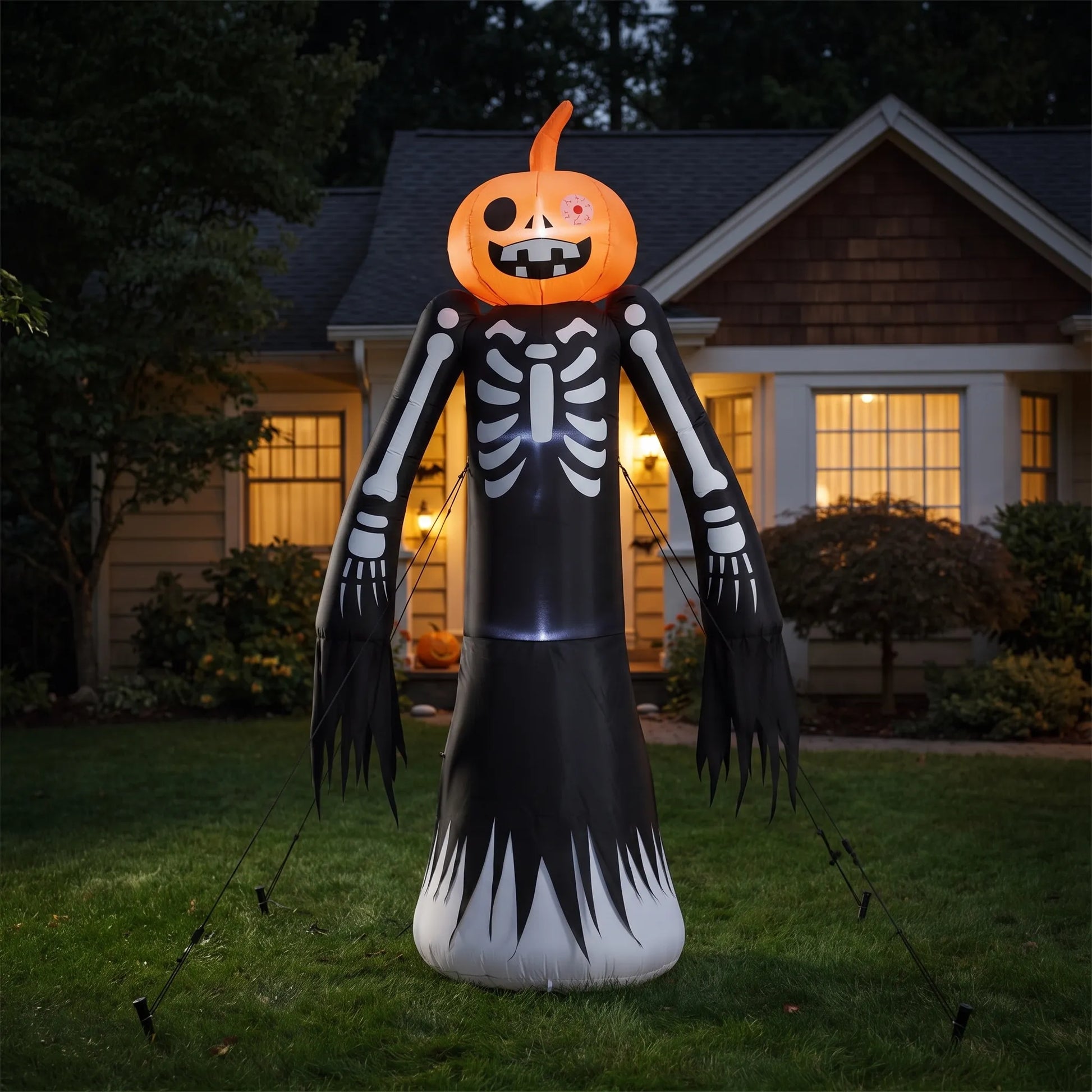 Large Pumpkin Head Skeleton Halloween Inflatable