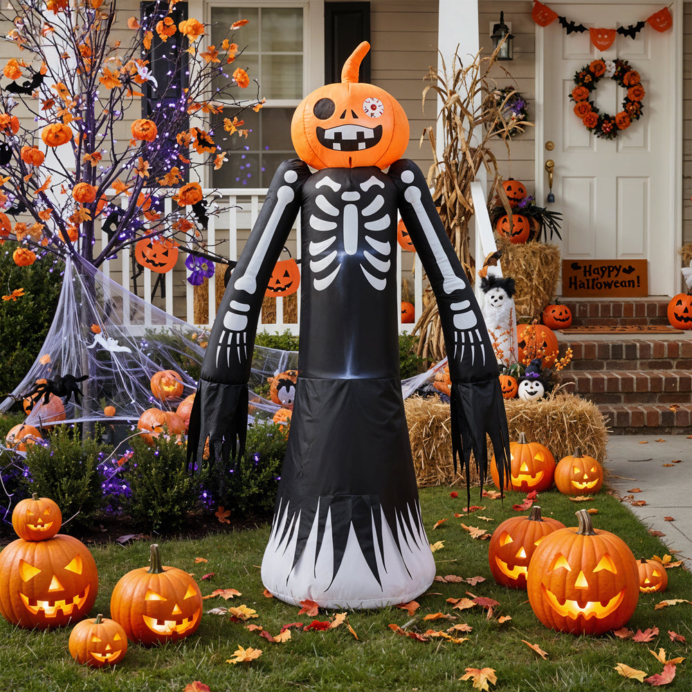 Large Pumpkin Head Skeleton Halloween Inflatable