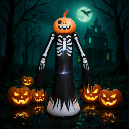Large Pumpkin Head Skeleton Halloween Inflatable