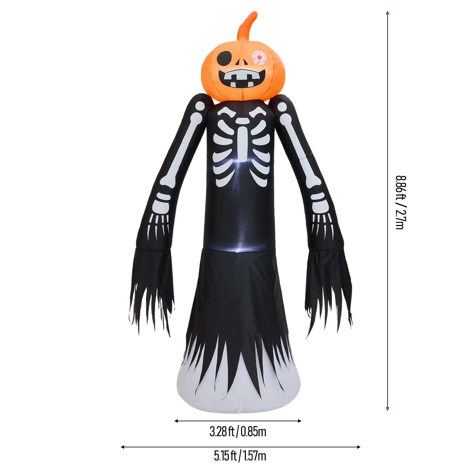 Large Pumpkin Head Skeleton Halloween Inflatable