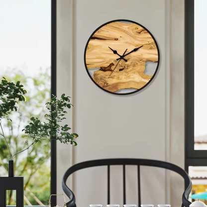 Large Silent Minimalist Black Decorative Wall Clock | Horlume