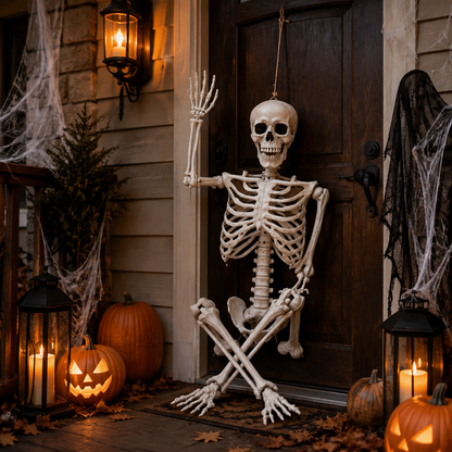 Life Size Poseable Halloween Skeleton Decoration