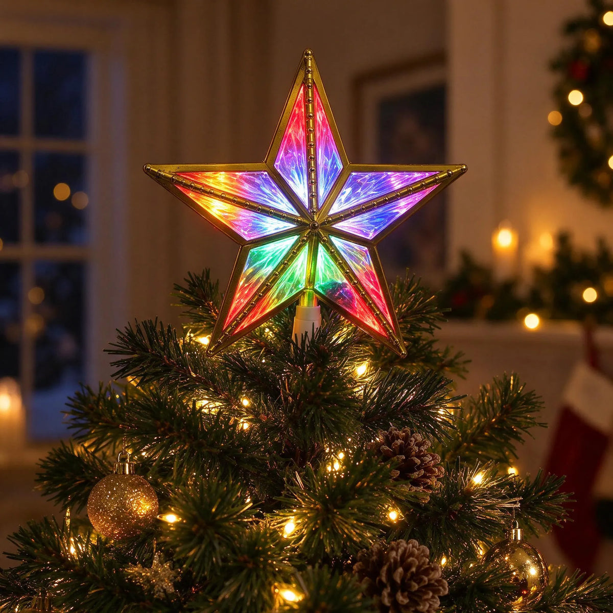 Lighted Christmas Tree Star Topper