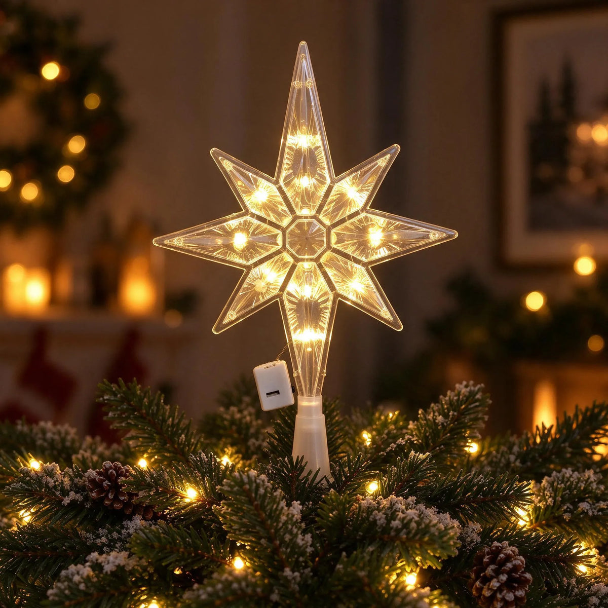 Lighted Christmas Tree Star Topper