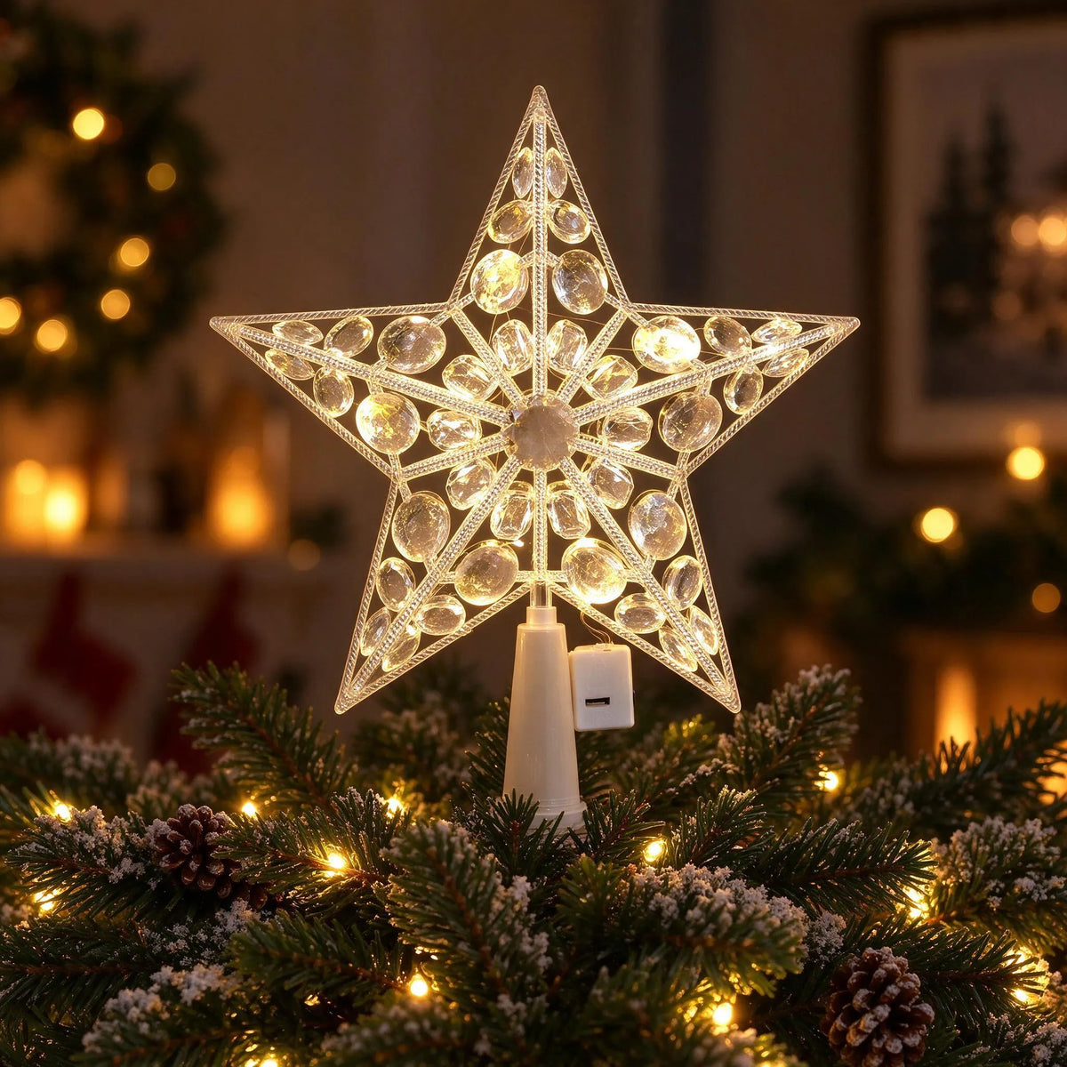 Lighted Christmas Tree Star Topper