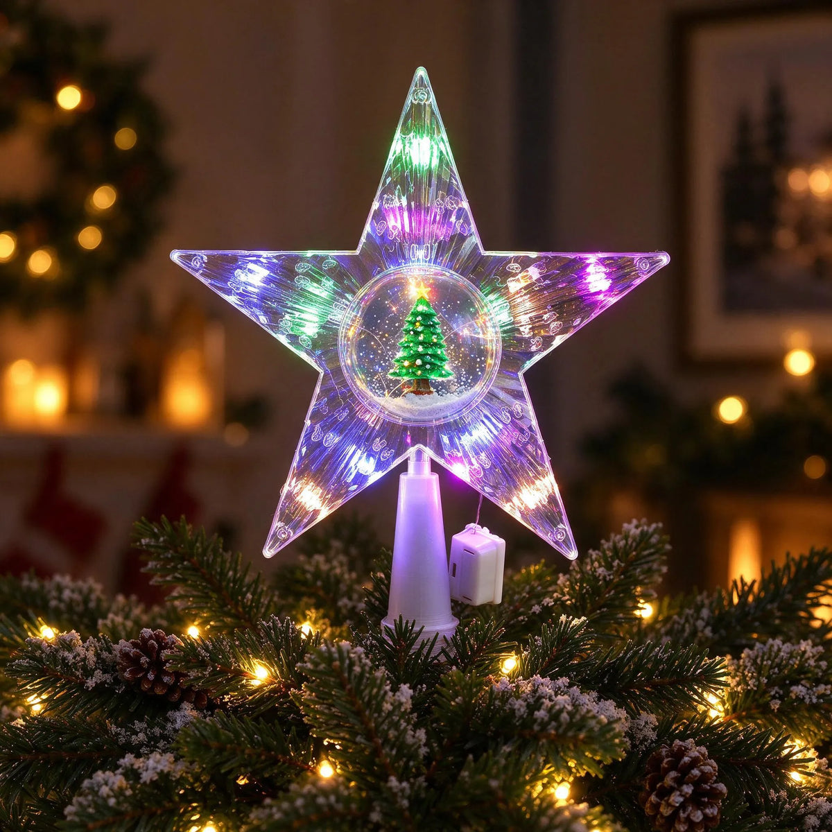 Lighted Christmas Tree Star Topper