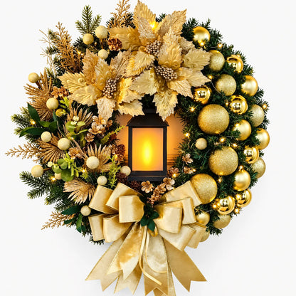 Lighted Decorative Lantern Christmas Wreath