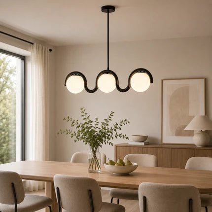 Linear Glass Globe Chandelier Ceiling Light | Torvix