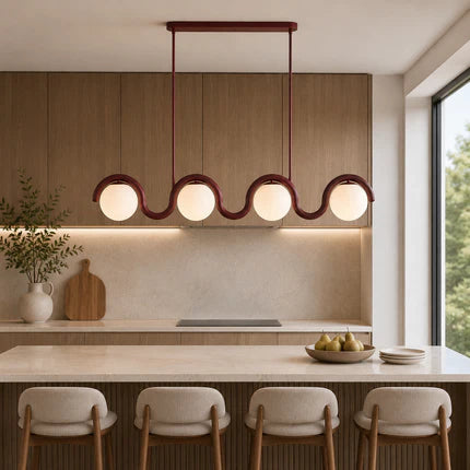 Linear Glass Globe Chandelier Ceiling Light | Torvix