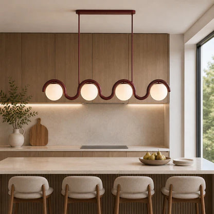 Linear Glass Globe Chandelier Ceiling Light | Torvix