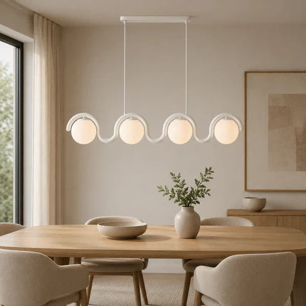 Linear Glass Globe Chandelier Ceiling Light | Torvix