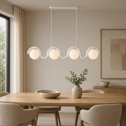 Linear Glass Globe Chandelier Ceiling Light | Torvix